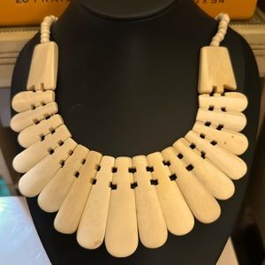 Vintage Carved Bone Collar Necklace